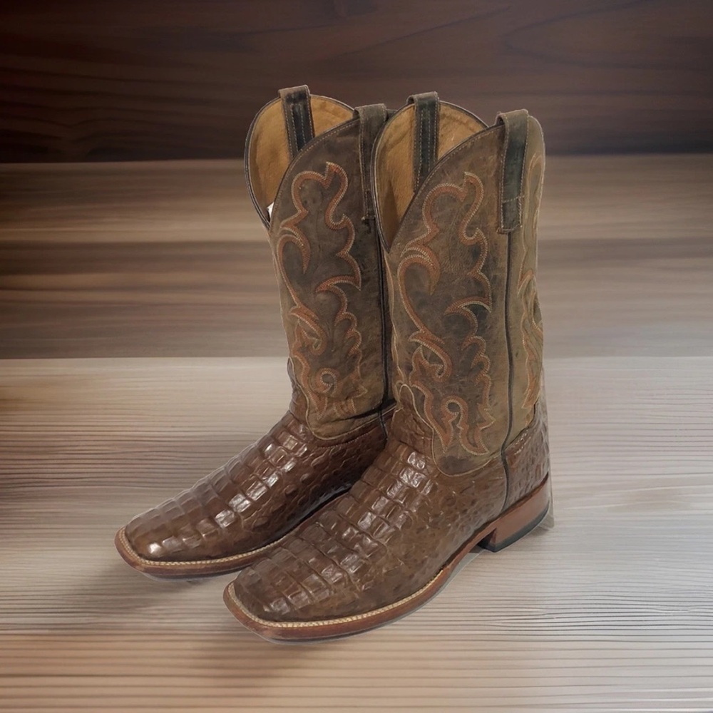Anderson Bean Horse Power Western Cowboy Boots Nile Croc Brown Men’s